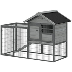 Rabbit Hutch Outdoor, 48"L Large Wooden Bunny Cage with Run