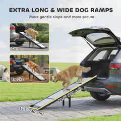 Foldable Dog Car Ramp with Support Leg, Non-Slip TPR Surface, 69" x 15.7" - view 3