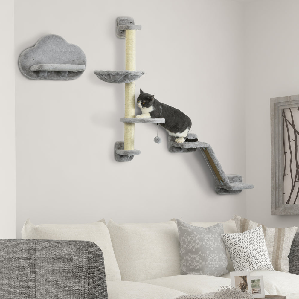 3PCs Cat Shelves with Hammock, Scratching Posts, Platforms Cat Wall Shelf - view 7