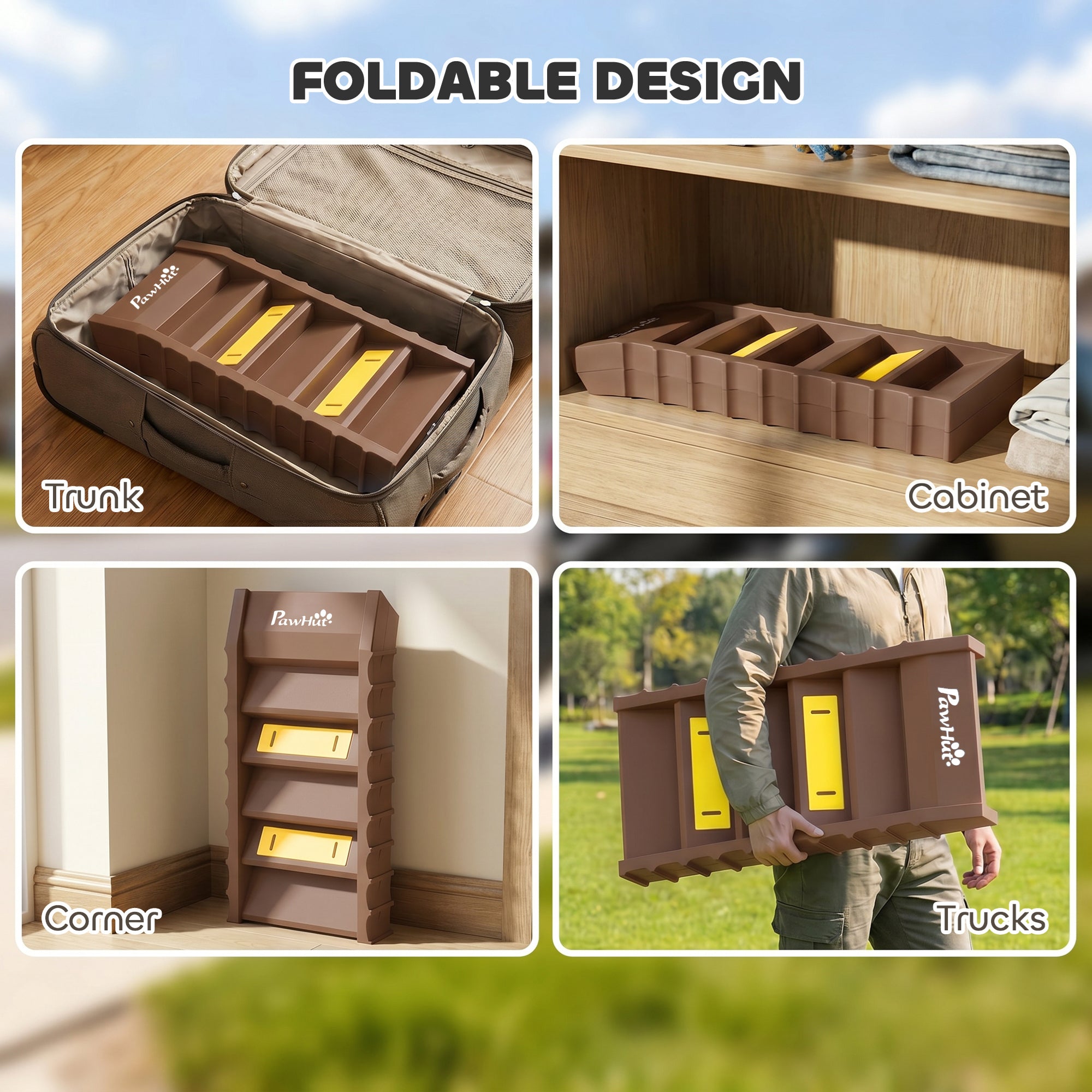 Foldable Dog Car Ramp, Dog Ramp with Anti-Slip Steps, Pet Stairs for Senior - view 5