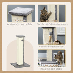 32" Tall Cat Scratching Post for Indoor Cats and Kittens, Sisal Cat Scratcher - view 4