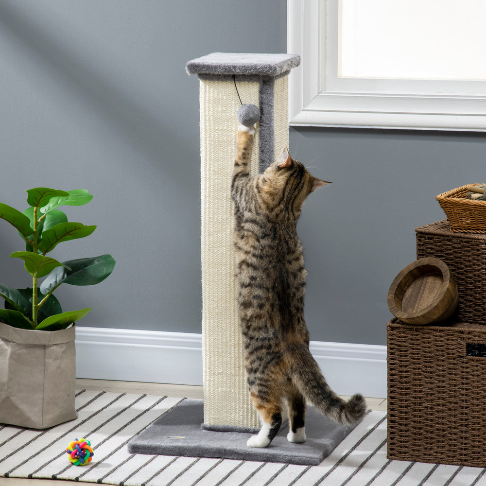 32" Tall Cat Scratching Post for Indoor Cats and Kittens, Sisal Cat Scratcher - view 6