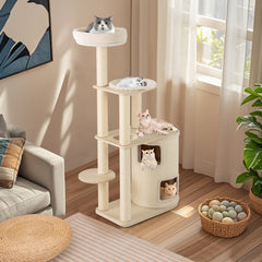60 Inches Tall Cat Tree with 2-Story Condo and Sisal Scratching Posts - view 3