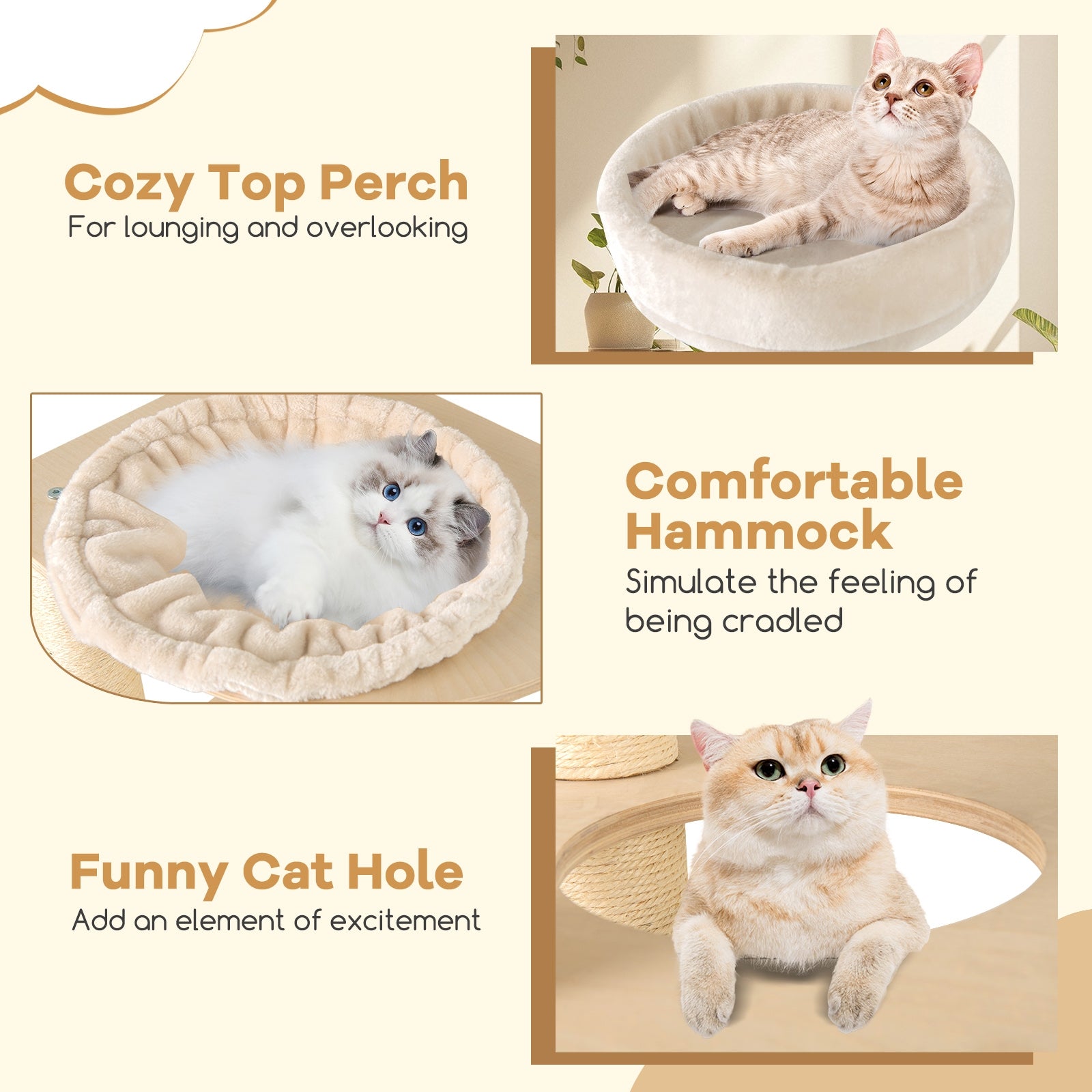 60 Inches Tall Cat Tree with 2-Story Condo and Sisal Scratching Posts - view 7