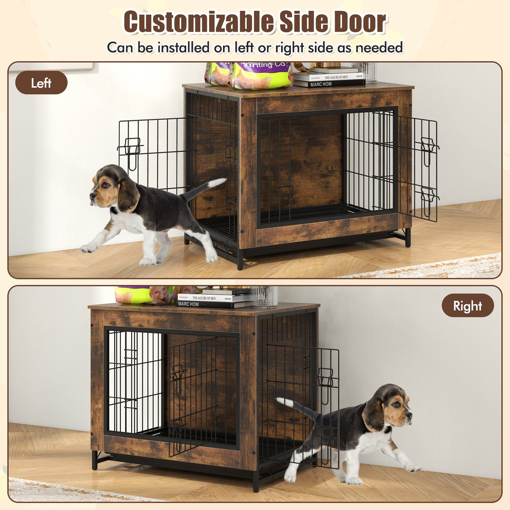 Dog Crate Furniture with Double Lockable Doors and Removable Pull-out Tray Dog - view 8