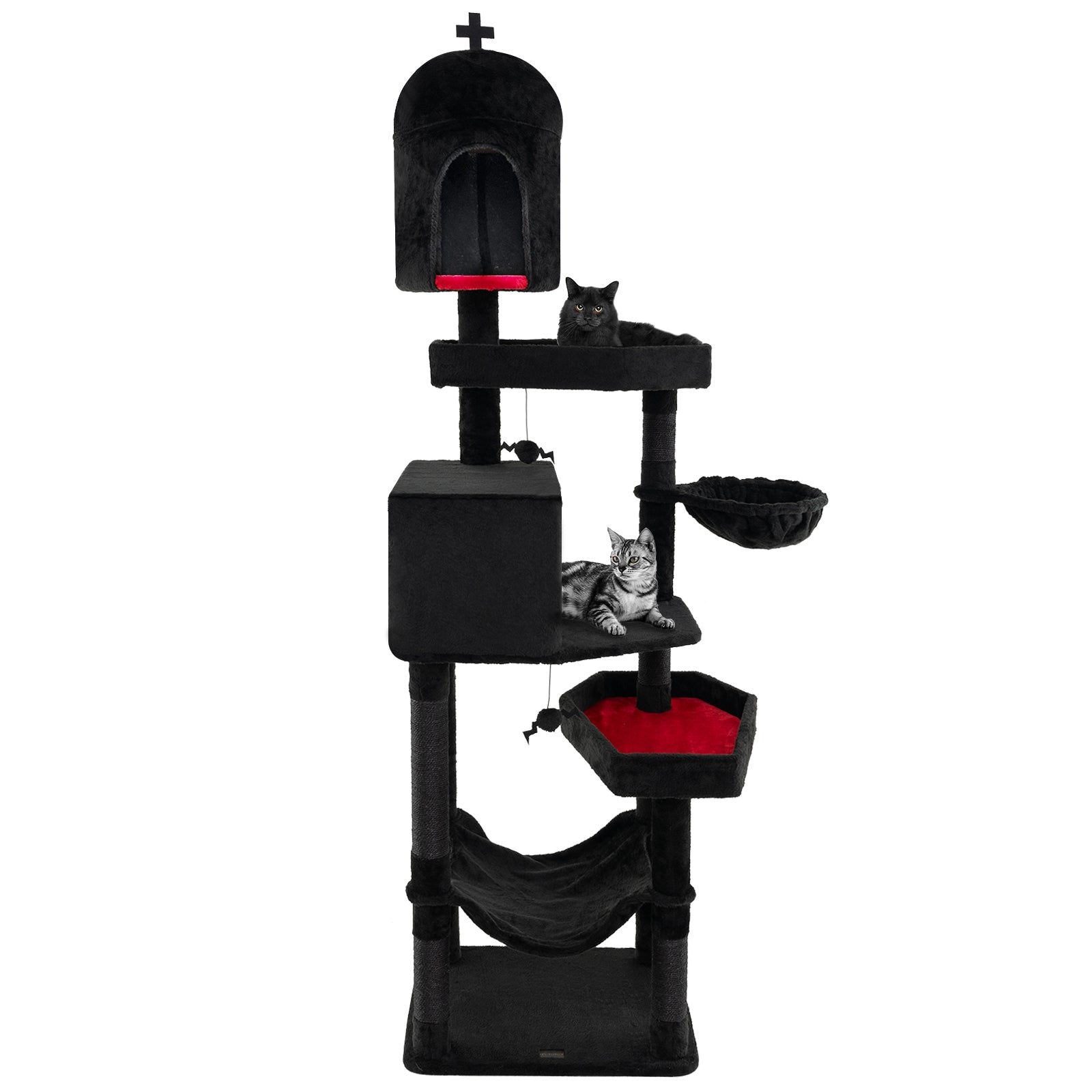 Gothic Cat Tree with 2 Cat Condos and Coffin Bed for Indoor Cats - view 4