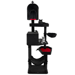 Gothic Cat Tree with 2 Cat Condos and Coffin Bed for Indoor Cats - view 4
