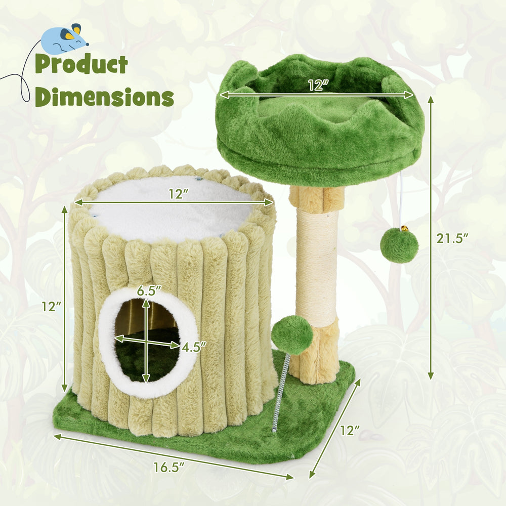 Cute Cat Tree with Sisal Scratching Posts and Dangling Ball - view 5