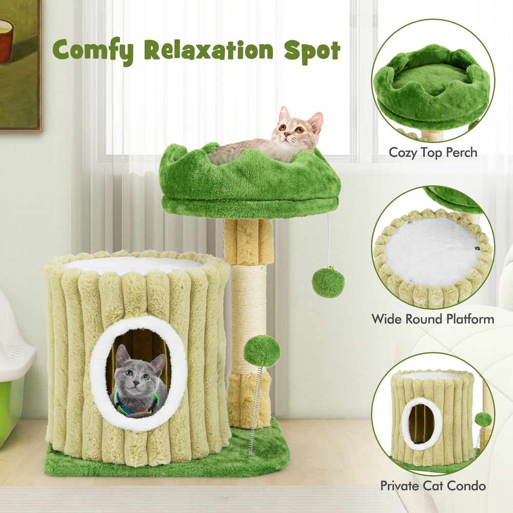 Cute Cat Tree with Sisal Scratching Posts and Dangling Ball - view 8