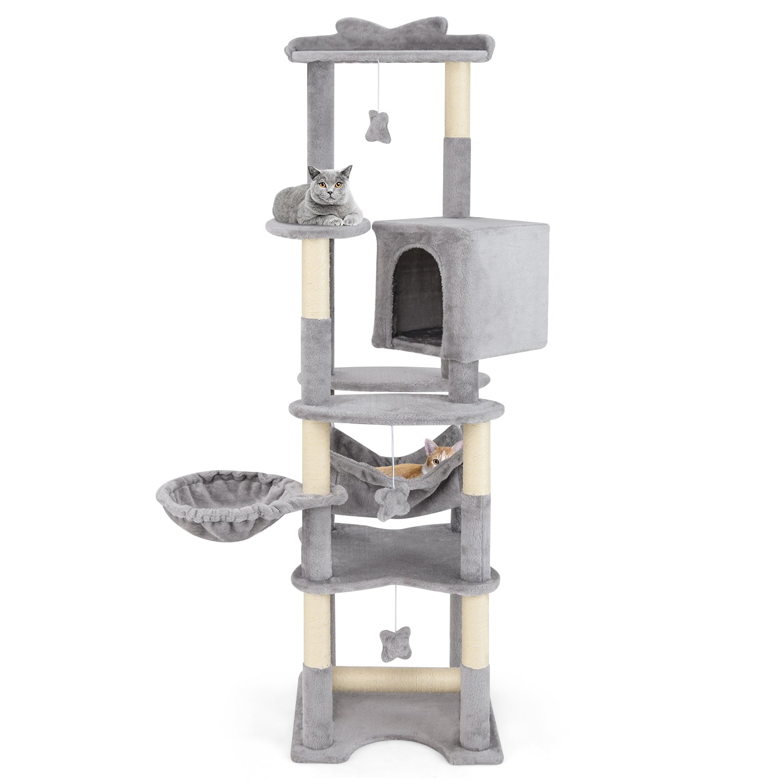 69 Inch Multi-level Cat Tree with Top Perch and Cozy Condo