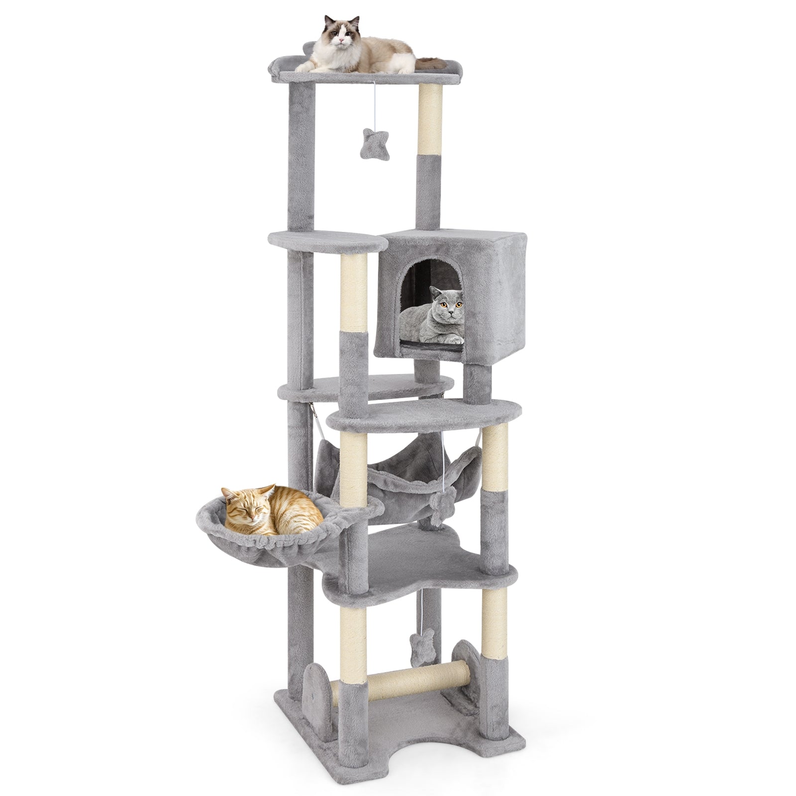 69 Inch Multi-level Cat Tree with Top Perch and Cozy Condo - view 4