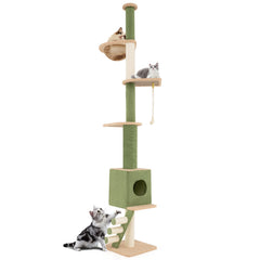 Floor to Ceiling Cat Tree with 86-99.5 Inch Adjustable Height and Extra Post