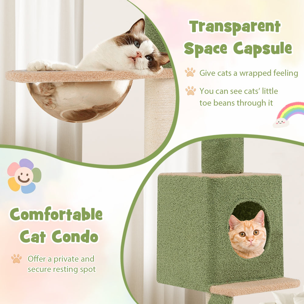 Floor to Ceiling Cat Tree with 86-99.5 Inch Adjustable Height and Extra Post - view 7