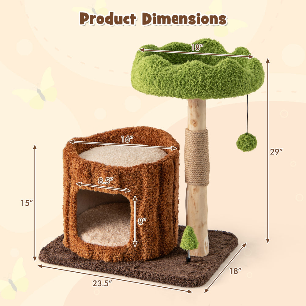 Multifunctional Cat Tree Cat Tower with Scratching Posts and Top Perch - view 5
