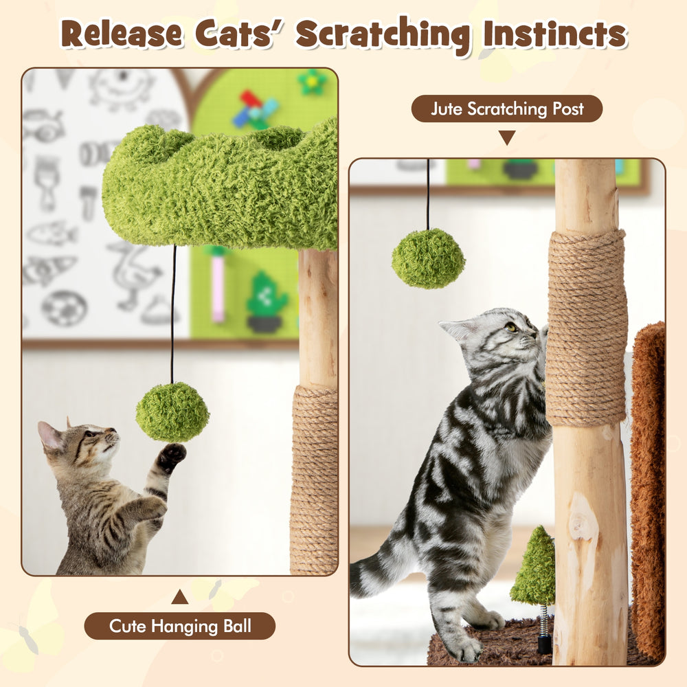Multifunctional Cat Tree Cat Tower with Scratching Posts and Top Perch - view 7