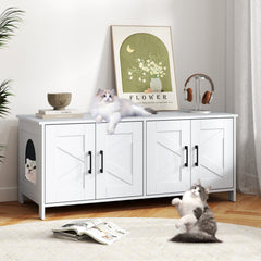 Cat Litter Box Enclosure for 2 Cats Modern Kitty Litter Box Furniture Hidden - view 2