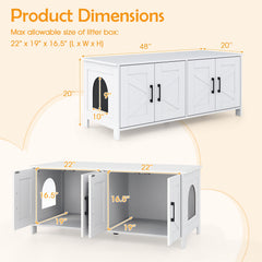 Cat Litter Box Enclosure for 2 Cats Modern Kitty Litter Box Furniture Hidden - view 4