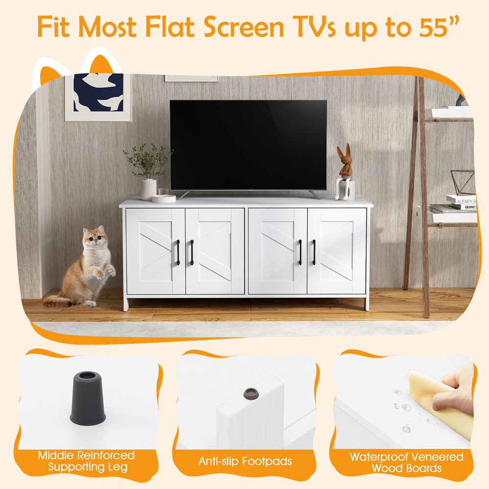 Cat Litter Box Enclosure for 2 Cats Modern Kitty Litter Box Furniture Hidden - view 8