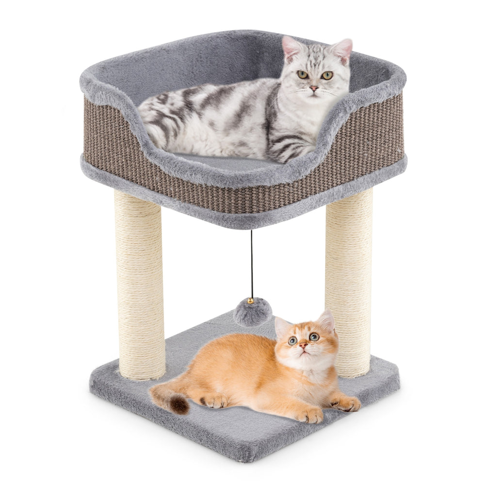 Small Cat Tree for Indoor Cats Kitty Tower with Comfy Plush Perch Sisal