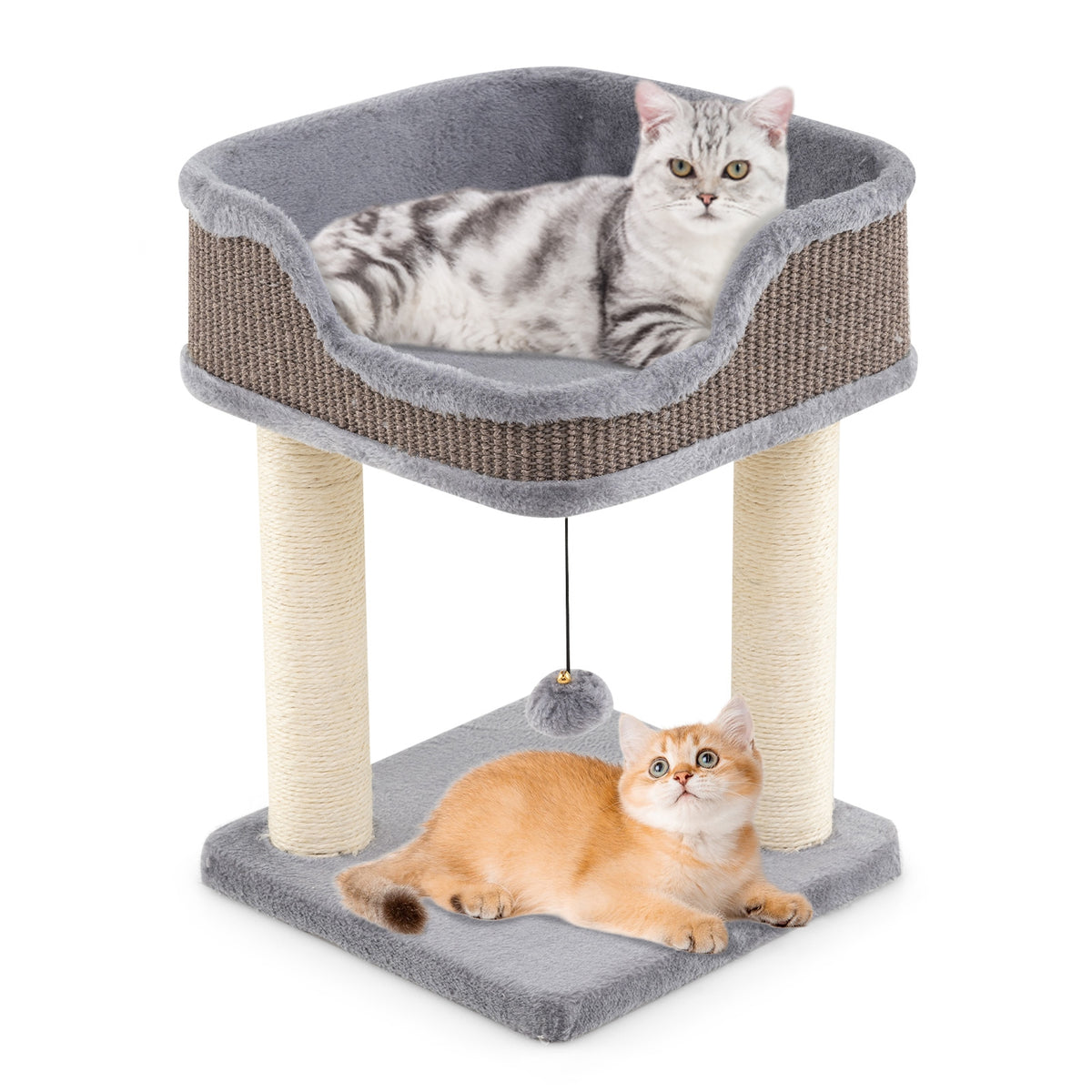 Small Cat Tree for Indoor Cats Kitty Tower with Comfy Plush Perch Sisal