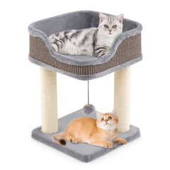 Small Cat Tree for Indoor Cats Kitty Tower with Comfy Plush Perch Sisal