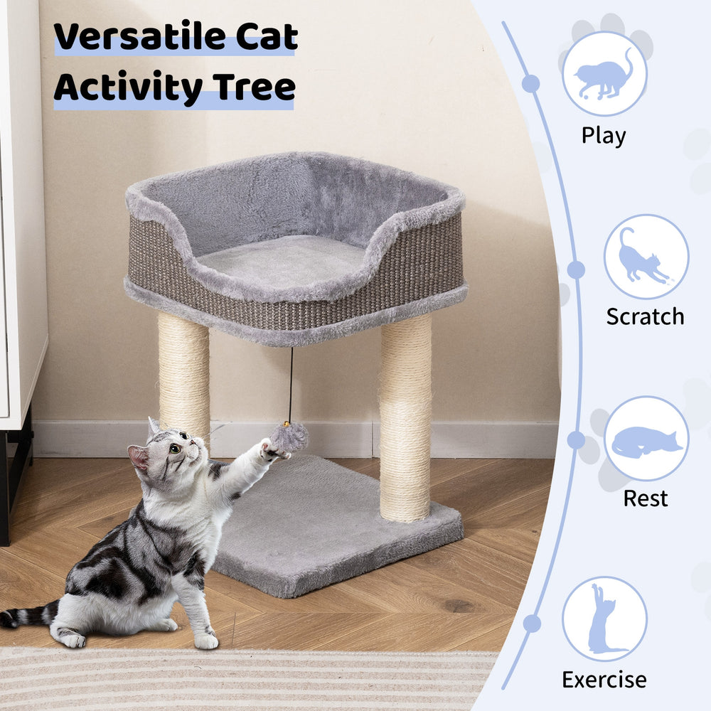Small Cat Tree for Indoor Cats Kitty Tower with Comfy Plush Perch Sisal - view 5