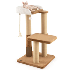 44 Inches Modern Cat Tree for Indoor Cats with Plush Padded Perch and Dangling