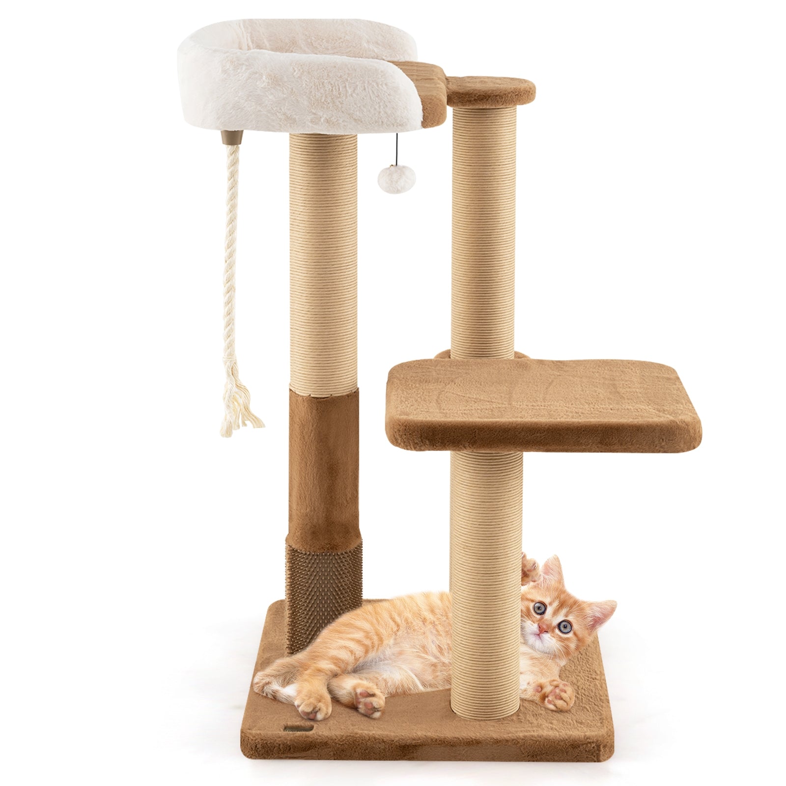 44 Inches Modern Cat Tree for Indoor Cats with Plush Padded Perch and Dangling - view 4