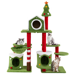 58 Inch Tall Cat Tree Tower Multi-level Pet Climbing and Jumping Tower - view 4