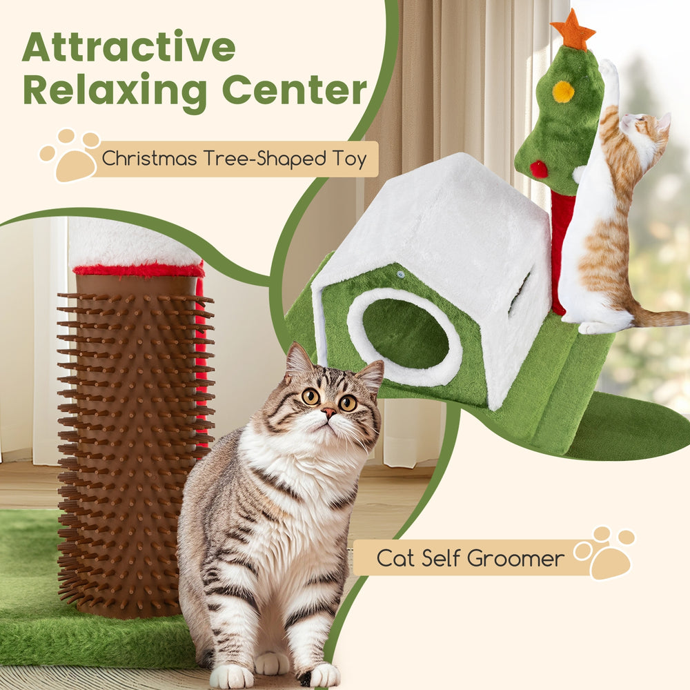 58 Inch Tall Cat Tree Tower Multi-level Pet Climbing and Jumping Tower - view 7