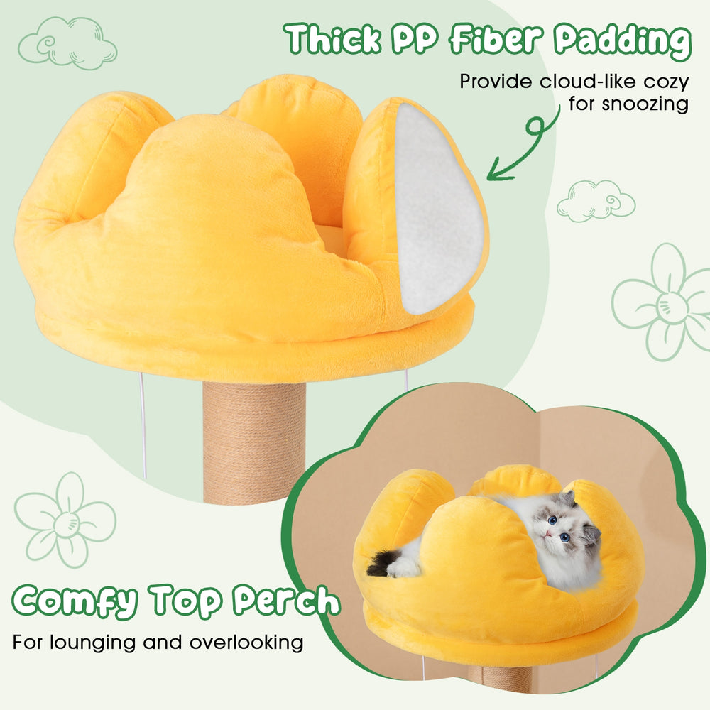 45 Inch Multi-Level Cat Tree with Plush Padded Top Perch and Fruit-Shaped - view 6