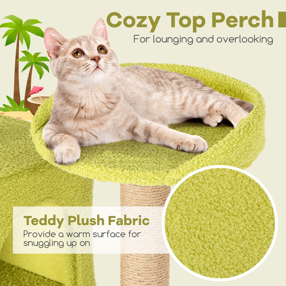 71 Inch Cat Tree Multi-Level Aesthetic Beach-Themed Kitten Tower-Colorful - view 7