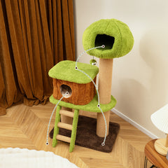 Cute Cat Tree for Indoor Cats with Mushroom-shaped Nest Condo and Climbing - view 3