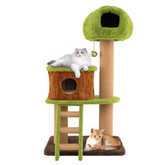 Cute Cat Tree for Indoor Cats with Mushroom-shaped Nest Condo and Climbing
