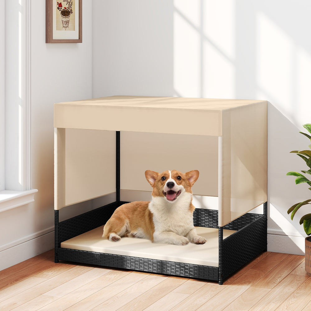 Elevated Wicker Dog House for Small to Medium Breeds - view 2