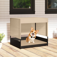 Elevated Wicker Dog House for Small to Medium Breeds - view 3