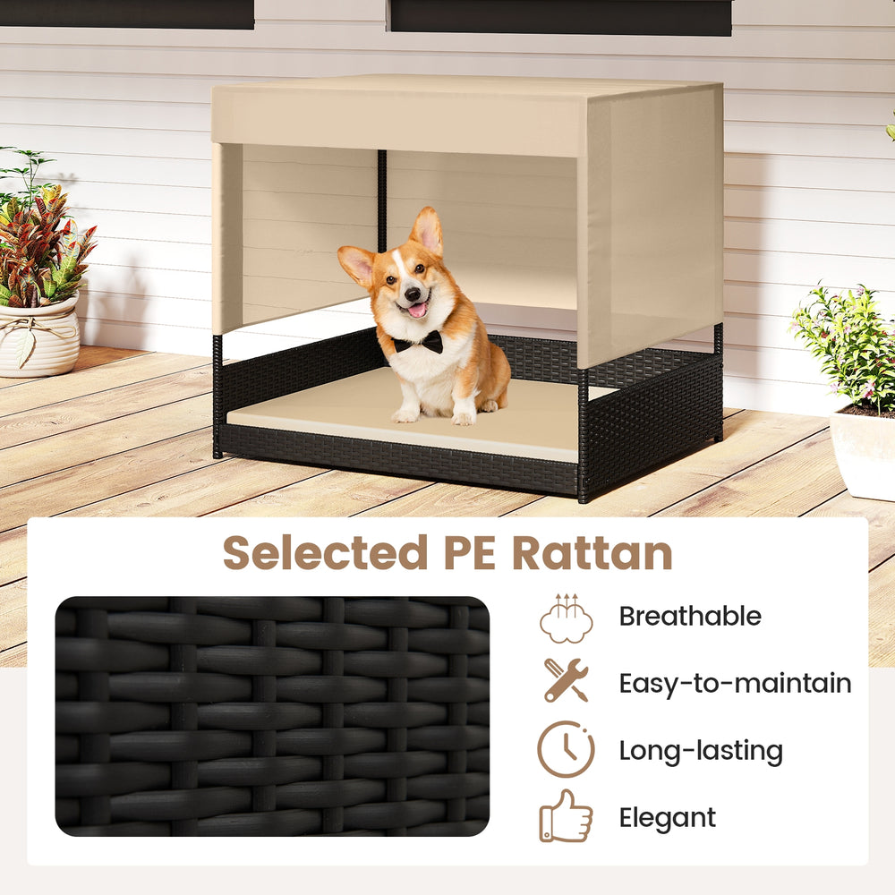 Elevated Wicker Dog House for Small to Medium Breeds - view 8