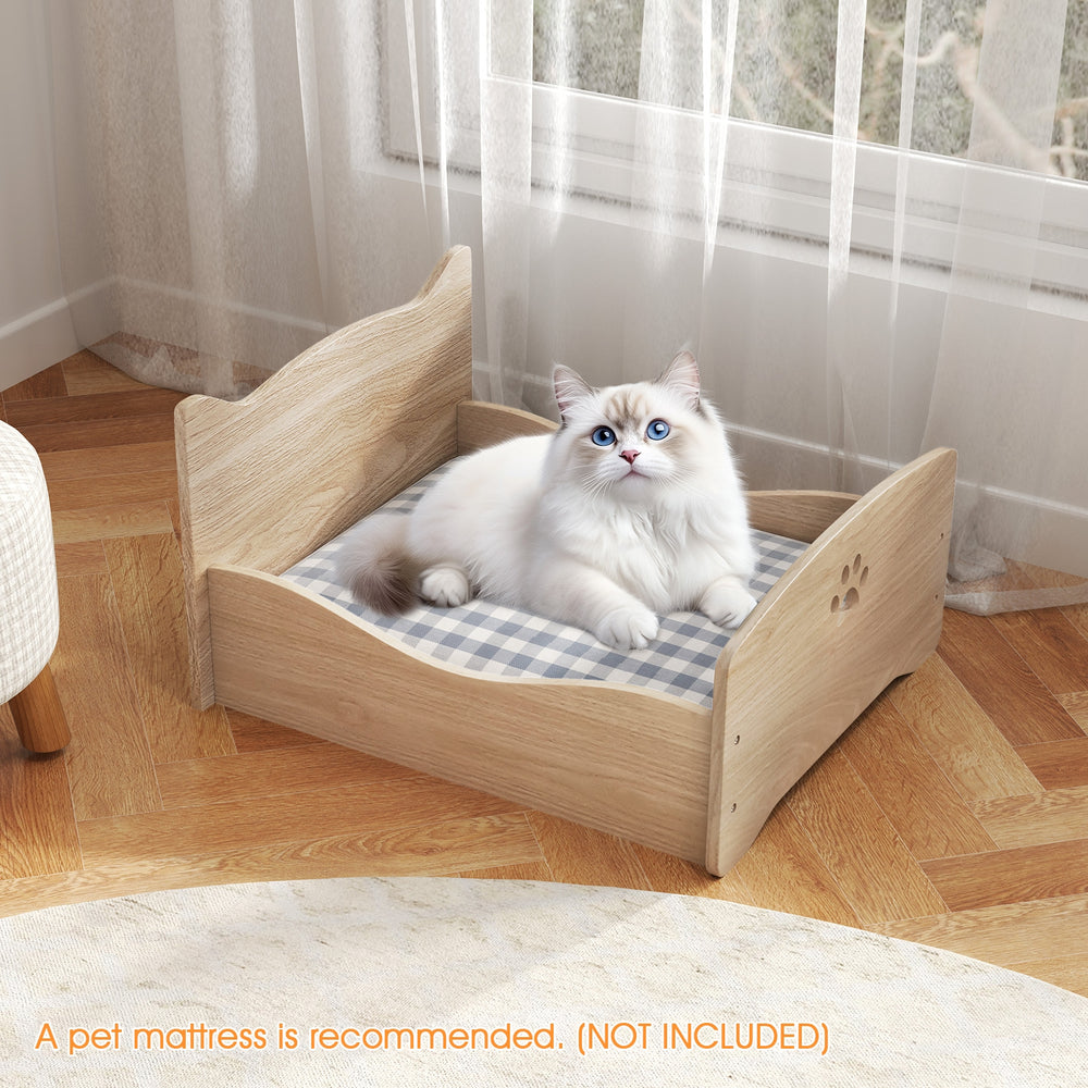 Elevated Pet Bed Frame with Rails and Cute Headboards Cat House - view 2
