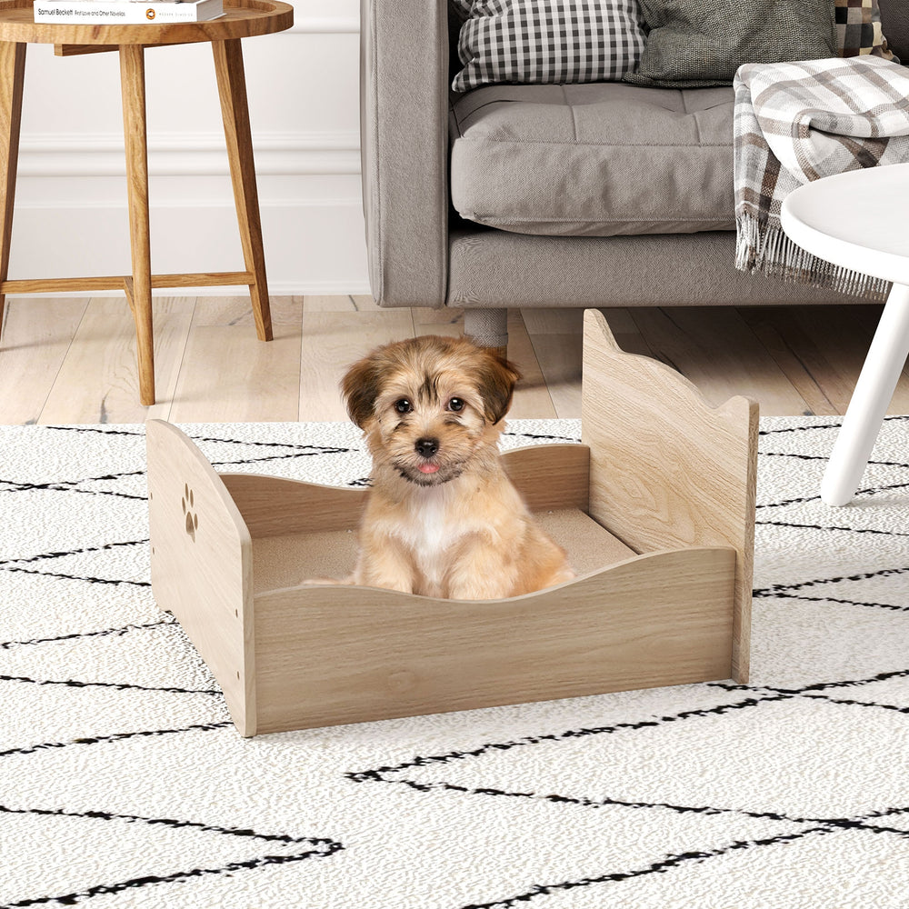 Elevated Pet Bed Frame with Rails and Cute Headboards Cat House - view 3