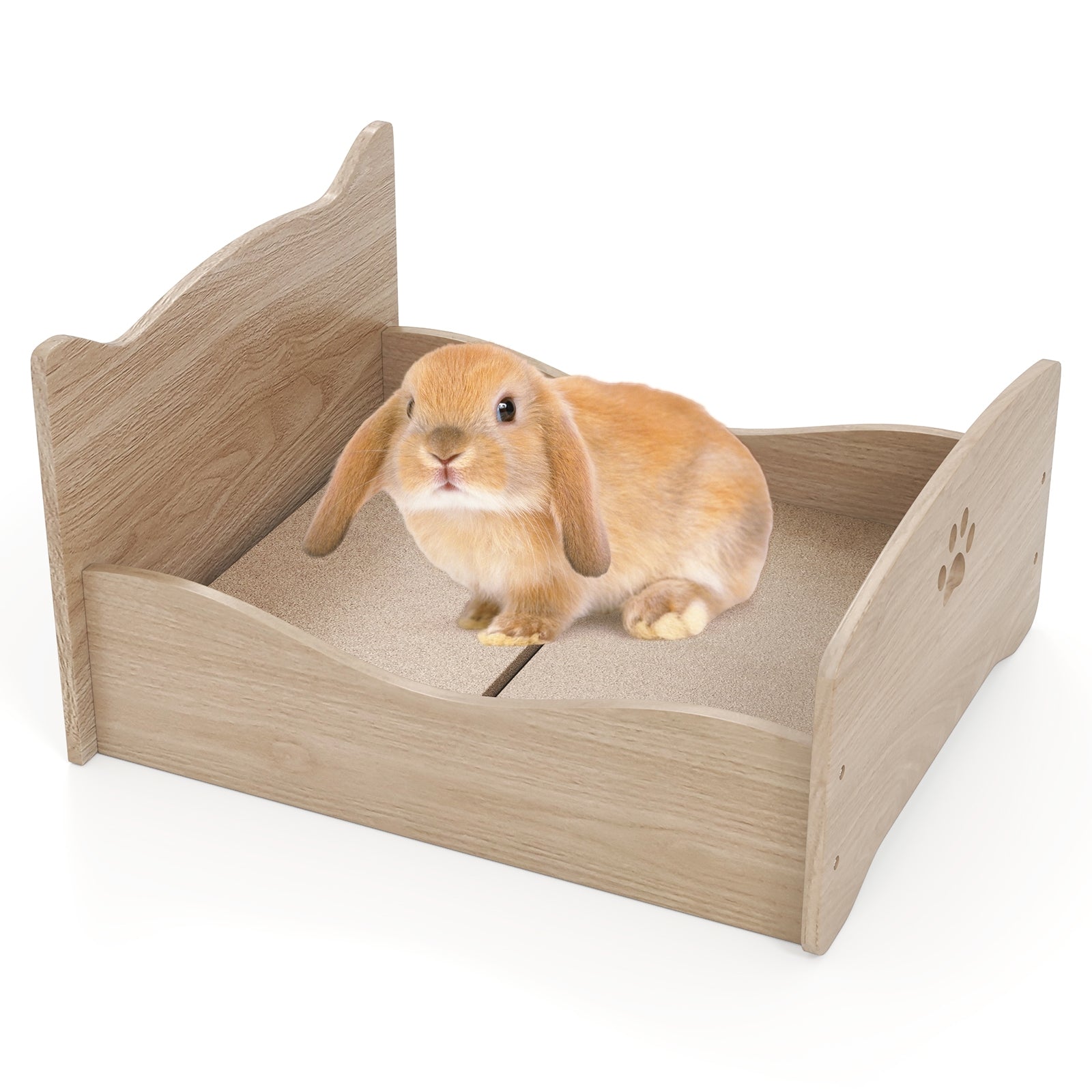 Elevated Pet Bed Frame with Rails and Cute Headboards Cat House - view 4