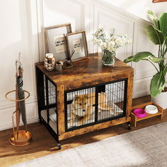 Industrial Dog Kennel with Flip-up Top 3 Lockable Doors and Removable Tray - view 2