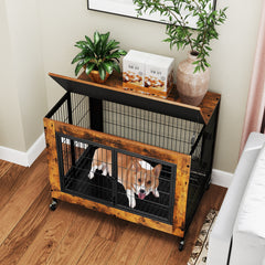 Industrial Dog Kennel with Flip-up Top 3 Lockable Doors and Removable Tray - view 3
