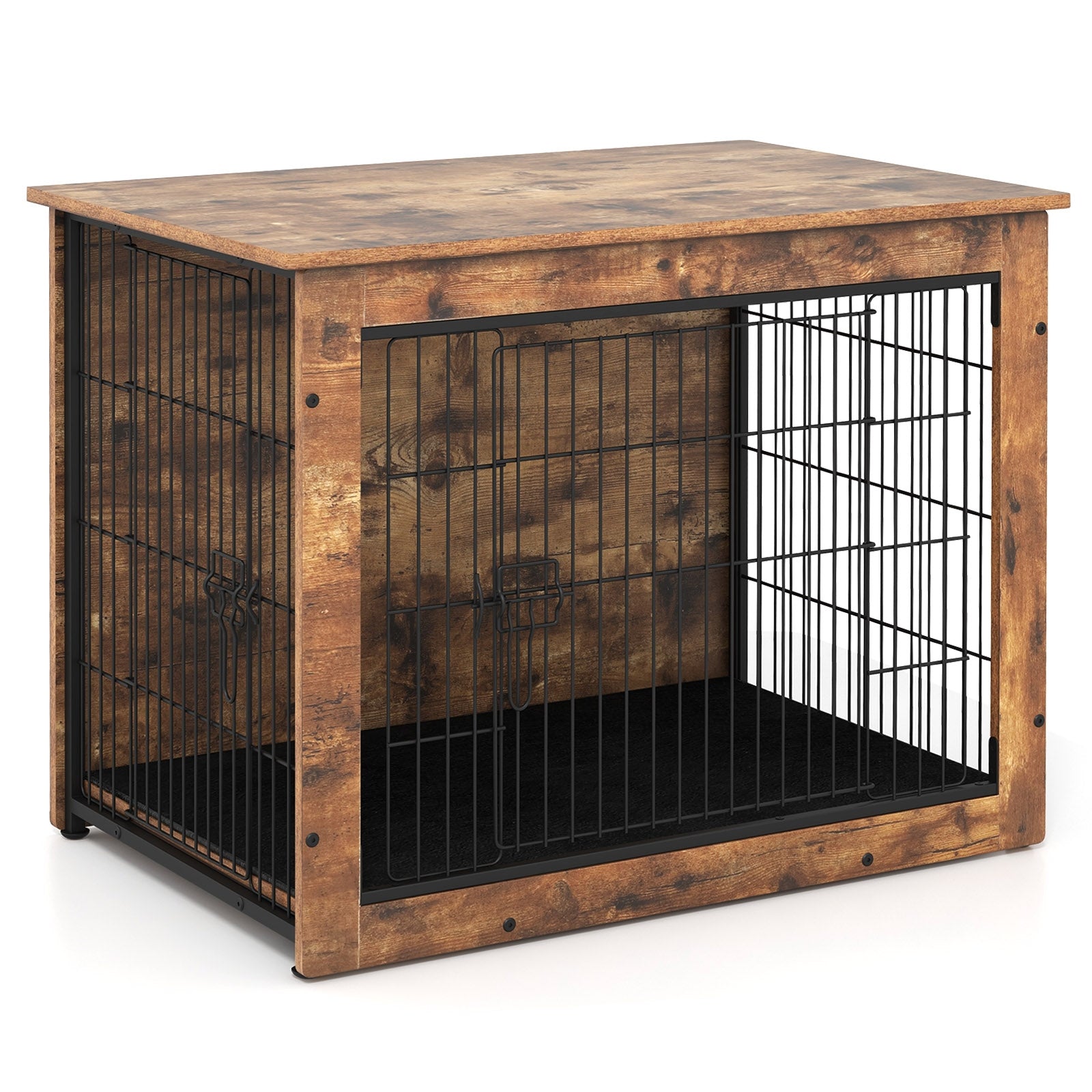 Dog Crate Furniture with Cushion and Double Doors for Small/Medium Dogs-33 - view 4