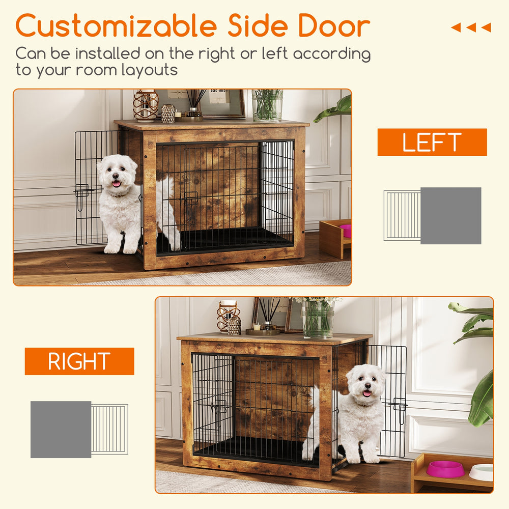 Dog Crate Furniture with Cushion and Double Doors for Small/Medium Dogs-33 - view 8
