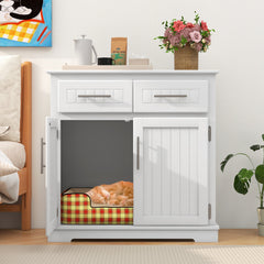 Cat Litter Box Enclosure with 2 Drawers and Double Doors Cat House - view 2