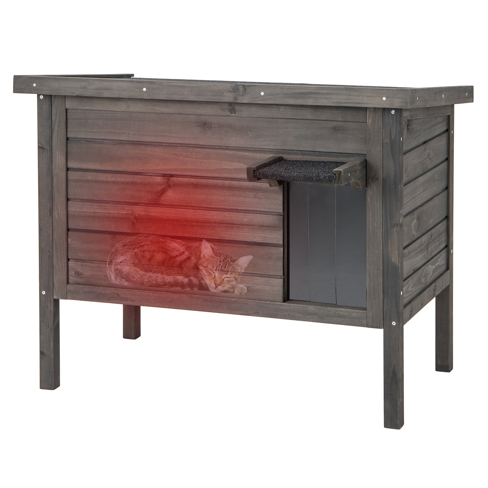 Outdoor Insulated Cat House with All-Round Foam Insulated for Winter - view 4