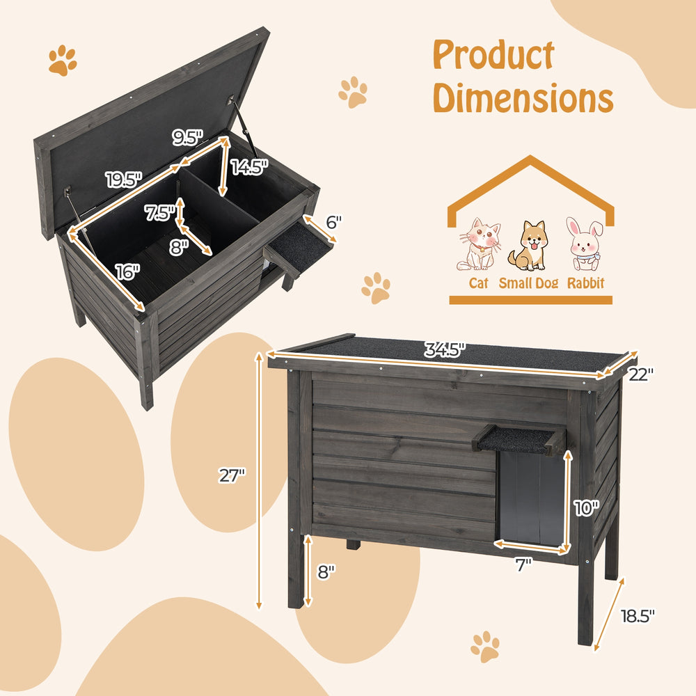 Outdoor Insulated Cat House with All-Round Foam Insulated for Winter - view 5