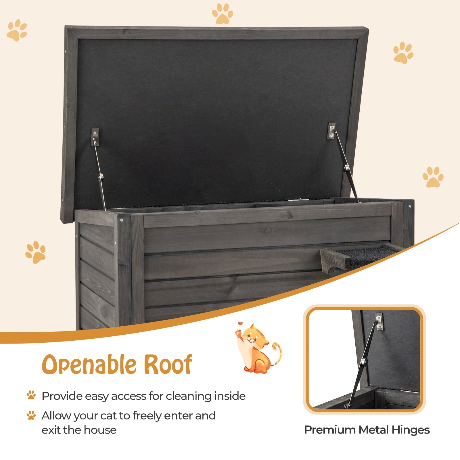 Outdoor Insulated Cat House with All-Round Foam Insulated for Winter - view 7