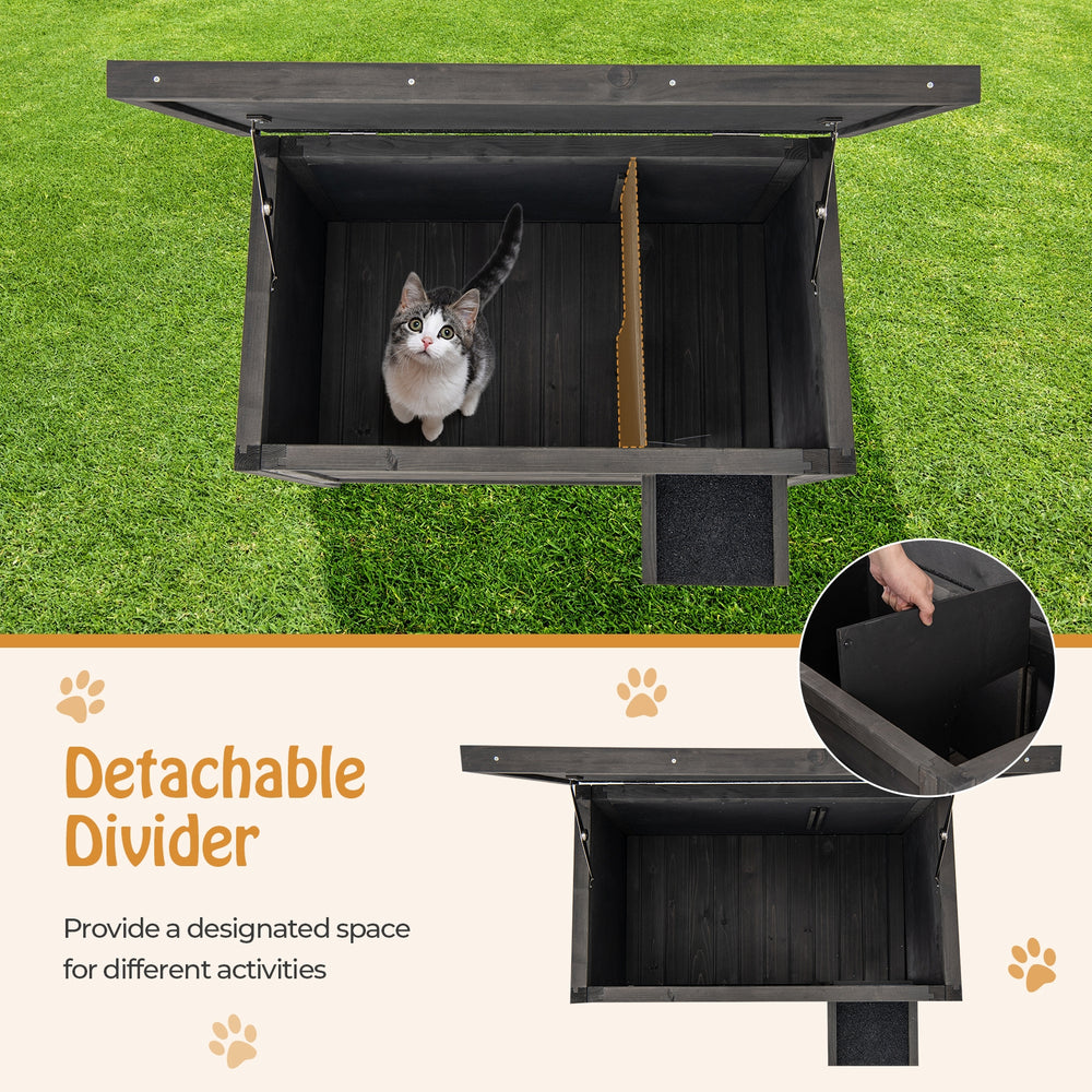 Outdoor Insulated Cat House with All-Round Foam Insulated for Winter - view 8