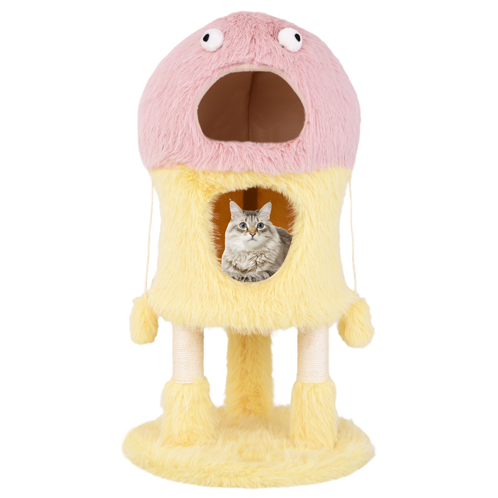 Cute Monster-Themed Cat Tower with 2 Private Condos and 3-Level Activity Center - view 4